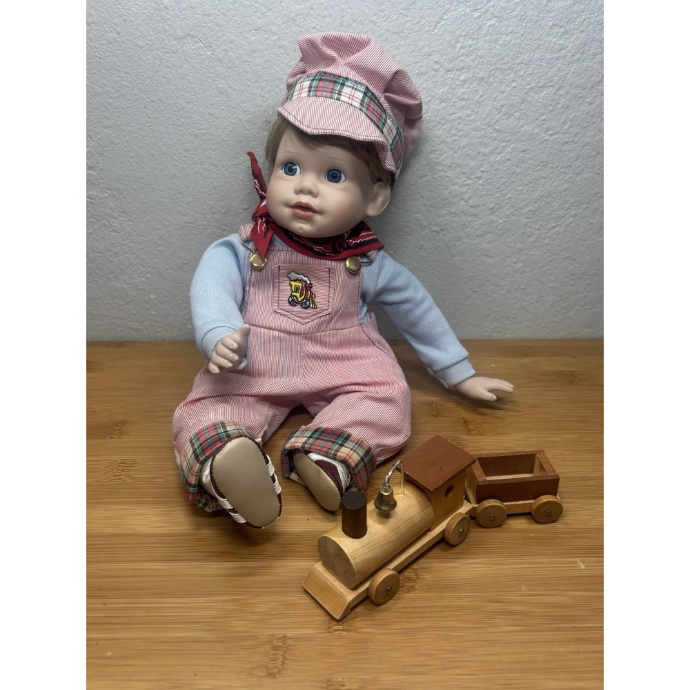 1990 Danbury Mint - "Jimmy" Train Engineer Porcelain Doll by Elke Hutchens‎